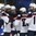 PLYMOUTH, MICHIGAN - APRIL 3: USA's Hilary Knight #21, Monique Lamoureux #7, Brianna Decker #14, Kendall Coyne #26 and Jocelyne Lamoureux-Davidson #17 celebrate after a second period goal against Finland during preliminary round action at the 2017 IIHF Ice Hockey Women's World Championship. (Photo by Matt Zambonin/HHOF-IIHF Images)

